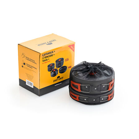 Kamp Tencere Tava Çaydanlık Seti 4-7 Kişi 18 Parça