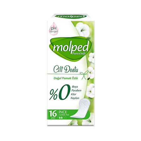 Molped Günlük Ped Pure&soft Cilt Dostu 16'lı x 4 Adet