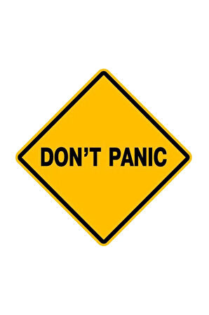 Dont panic sticker Araba, Motorsiklet, AraçEtiketCam Sticker 19CM
