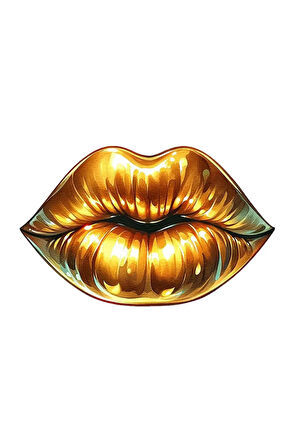 Gold Altın Rujlu Dudak Sticker Araba, Motorsiklet, AraçEtiket Cam Sticker 19CM