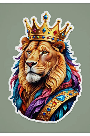 Kral Aslan Sticker Araba, Motorsiklet, AraçEtiket Cam Sticker 19CM