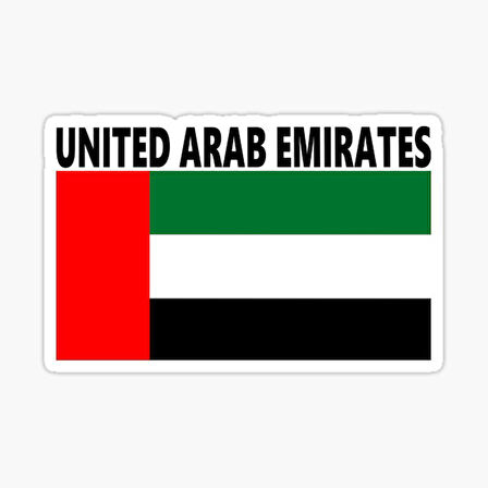 Model2 Birleşik Arap Emirlikleri Bayragı Araba Sticker 19 Cm