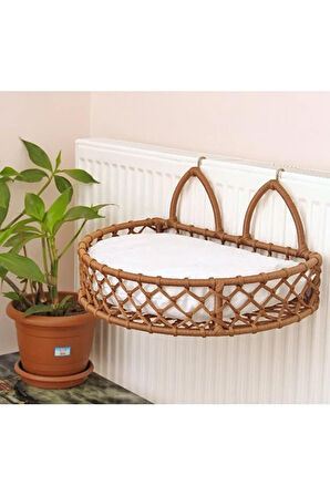 Reyo Tasaryum Kedi Köpek Kalorifer Yatağı, Hamak, Radyatör Kedi Yatağı Kahverengi