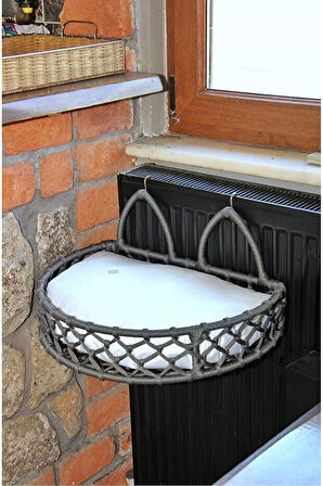 Reyo Tasaryum Kedi Köpek Kalorifer Yatağı, Hamak Kedi Yatağı Antrasit