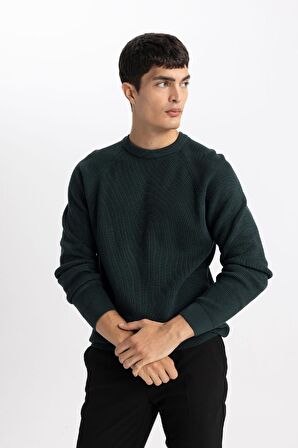 DeFacto Standart Fit Normal Kesim Bisiklet Yaka Basic Düz Triko Kazak A8458AX24SPGN852