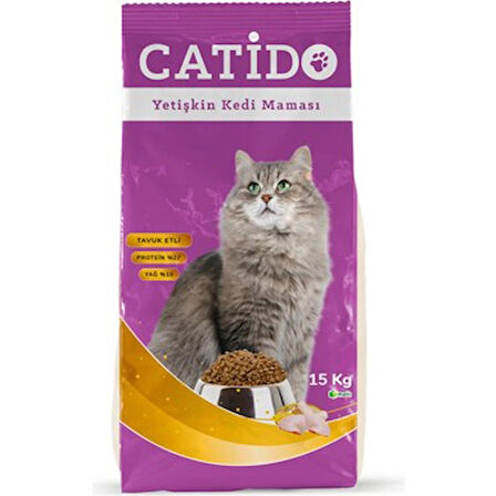 CATİDO TAVUKLU KEDİ MAMASI 15+1KG