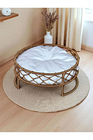 Reyo Tasaryum Kedi ve Köpek El Örgüsü İskandinav Kedi Yuvası Kahve