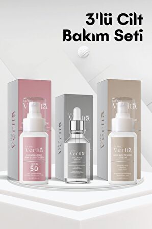 Güneş Yüz Kremi 50 spf Cilt Beyazlatıcı Krem Kolajen Serum Cilt Bakım Seti