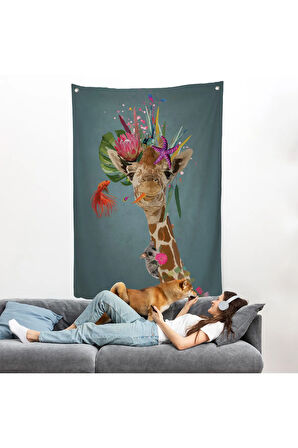 Sevimli Zürafa Duvar Örtüsü-7748