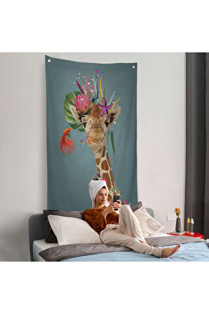 Sevimli Zürafa Duvar Örtüsü-7748