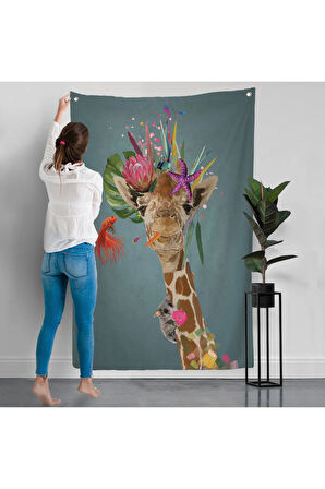 Sevimli Zürafa Duvar Örtüsü-7748