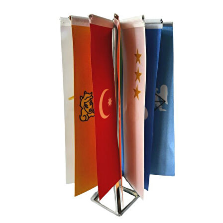 Uretti - Funda 1593 16 Büyük Türk Devleti Metal Bayrak Seti