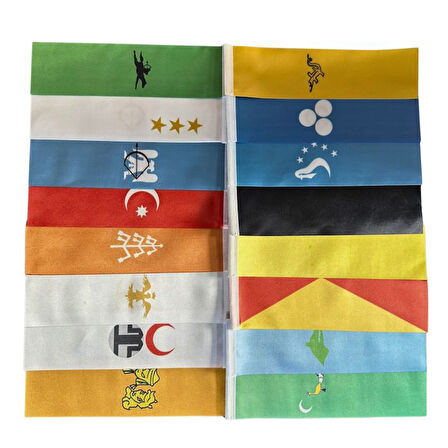 Uretti - Funda 1593 16 Büyük Türk Devleti Metal Bayrak Seti