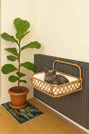 Reyo Tasaryum Kedi Köpek Kalorifer Yatağı, Kedi Hamağı, Radyatör Yatağı Kahve