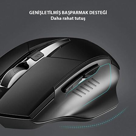 Coofbe 2.4G Şarj Edilebilir 500 mAh Bataryalı 4DPI 2.4G Kablosuz Mouse Windows İos Mac Uyumlu Mouse