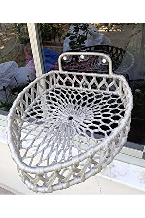 Reyo Tasaryum Kedi ve Köpek Vantuzlu Cam Yatağı, Kedi Hamak, Pencere Önü Yatak Gri