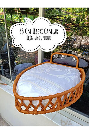 Reyo Tasaryum Kedi ve Köpek Vantuzlu Cam Yatağı, Kedi Hamak Pencere Önü Kedi Yatağı Kahve