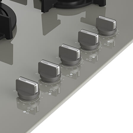 Beko BOCD T 7521 DWKG Wok Gözlü Gri Cam Ankastre Ocak