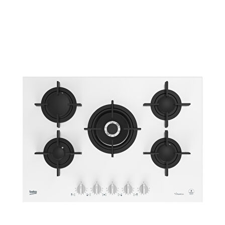 Beko BOCD T 7521 DWKB Wok Gözlü Beyaz Cam Ankastre Ocak