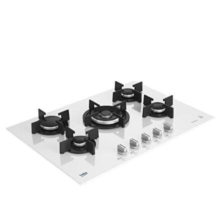 Beko BOCD T 7521 DWKB Wok Gözlü Beyaz Cam Ankastre Ocak