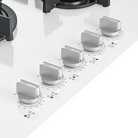 Beko BOCD T 7521 DWKB Wok Gözlü Beyaz Cam Ankastre Ocak