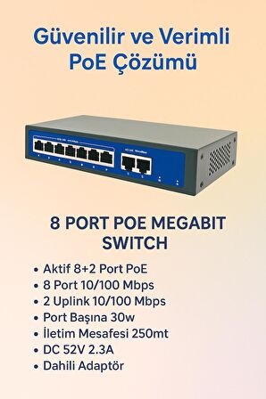 8 Port Megabit Poe Switch