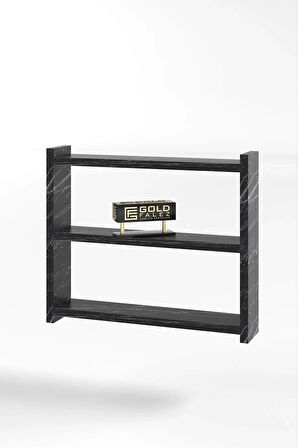 Reyo Falez Mutfak Rafı Organizer Banyo Rafı Çok Amaçlı Düzenleyici Tezgah Üstü Raf Siyah Mermer Dese