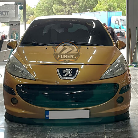 Peugeot 207 2006-2014 Uyumlu H lip Esnek Ön Lip 2 Parça Karlık Ön Ek Tampon Altı Dil