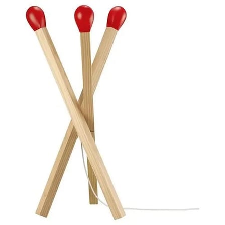 IKEA STRÅLA LED'li yer lambası , bej-kırmızı, 67 cm 