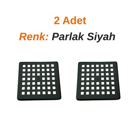2 Adet Parlak Siyah Yer Süzgeci Izgarası Paslanmaz Çelik 10x10 Uyumlu
