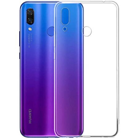 Gpack Huawei Y9 2019 Kılıf 02 mm Silikon İnce Arka KapakNano Glass