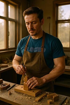 Erkek  Nakış Baskılı Yumuşak Pamuklu T-Shirt