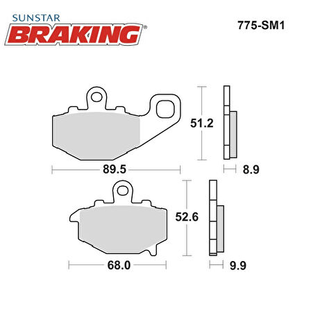 YARI METALİK ARKA FREN BALATASI / KAWASAKI / ZX-9R NINJA / 900cc / ARKA / 1994-1995-1996-1997-1998-1999-2000-2001-2002-2003