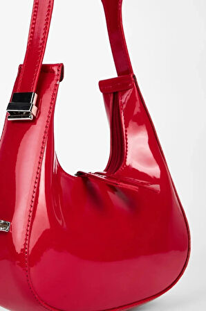 Cherry Model Rugan Özel Gümüş Kilit Sistemli Askı Boyu Ayarlanabilir Kadın Omuz Çantası