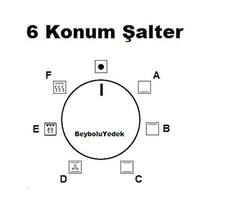 Kumtel Fırın Şalter 6 Konum + Off 10 Soket Kademe Anahtarı 5+5