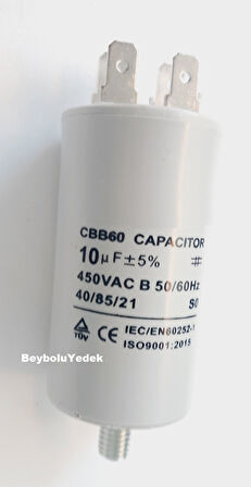 10 MF Kondansatör ,10 mf 450 VAC 50 HZ Motor Kapasitör