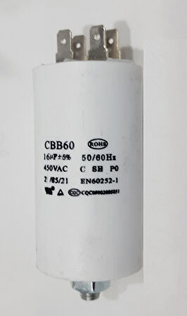 16 MF Kondansatör 16 uf 450 Volt AC  Motor Kapasitör
