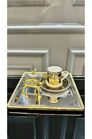 6 Adet Döküm Deve ve Kuş Tasarım Kahve Yanı Cam Lokumluk Drajelik Sunumluk