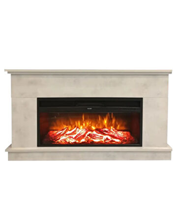 Dlc Large Penida Retro Beton Desen 1800 Watt Dekoratif Elektrikli Şömine