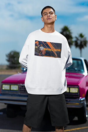 Brimstone Smoke Karakter Baskılı Unisex Oversize Vvalorant Sweatshirt