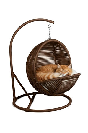 Reyo Pet Lüxperi Kedi Salıncağı & Kedi Yatağı & Kafesi 38x45x65 cm Kahve