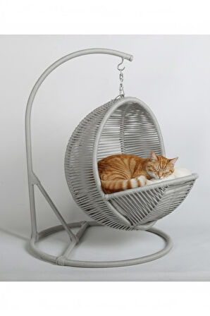 Reyo Pet Lüxperi Kedi Salıncağı & Kedi Yatağı & Kafesi 38x45x65 cm Açık Gri