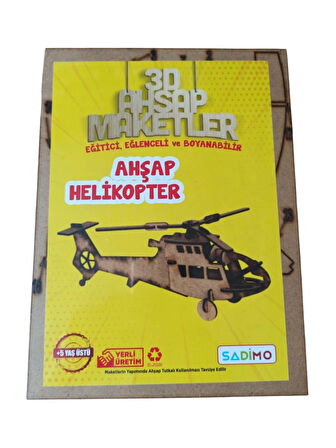 sadimo 3d ahşap helikopter maketi