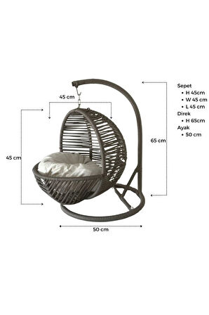 Reyo Pet Lüxperi Kedi Salıncağı & Kedi Yatağı & Kafesi 38x45x65 cm Siyah