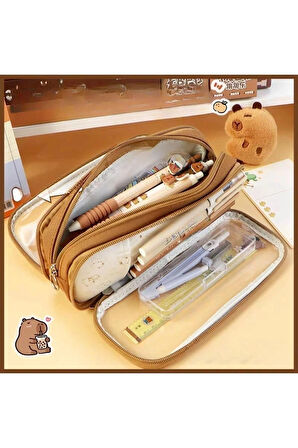 Kapibara şeffaf kalem kutusu