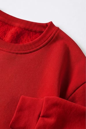 Unisex Tüyler Baskılı Bisiklet Yaka Sweatshirt