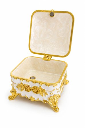 Kare Mücevher Takı Kutusu Yeşil Gold Dekoratif Takı Saklama Kutusu Metal Ayaklı 6x8x8 cm