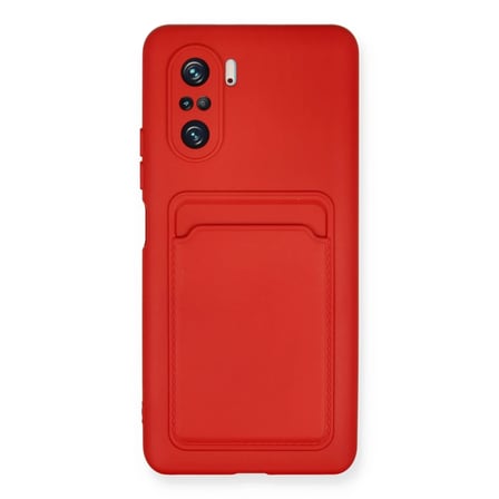 Xiaomi Poco F3 Kılıf Kelvin Kartvizitli Silikon - Kırmızı