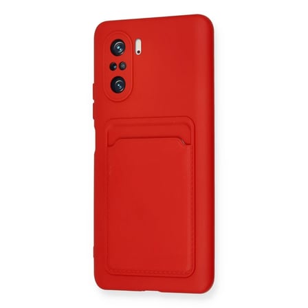 Xiaomi Poco F3 Kılıf Kelvin Kartvizitli Silikon - Kırmızı