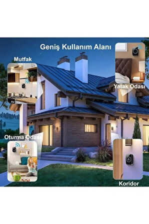 Kablosuz Kapı Zili 2 Buton + 1 Zil Ledli Uzaktan Kumandalı Işıklı Kapı Zili Yüksek Sesli 300mt Uzun Mesafeli
